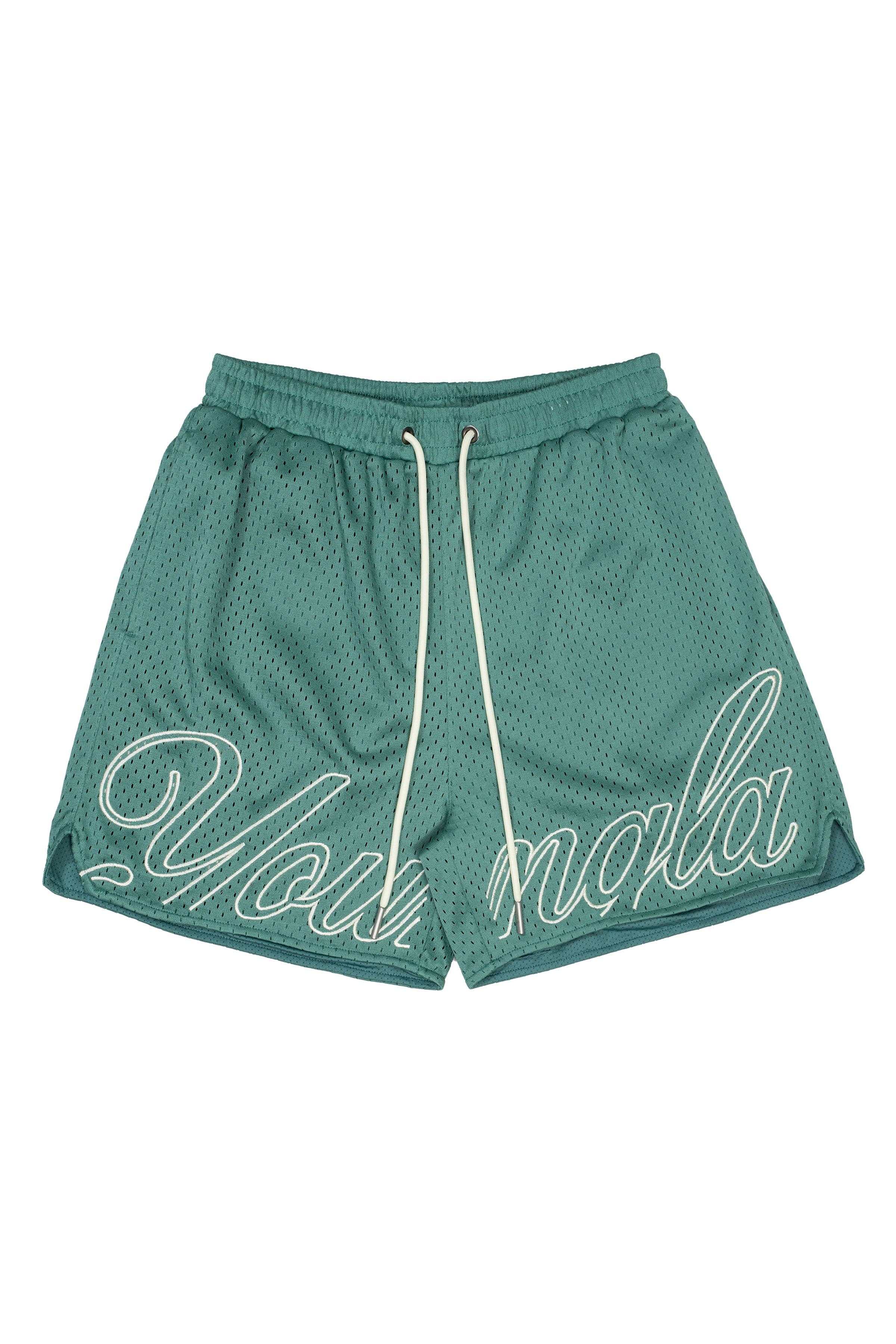 Model wearing YoungLA shorts during a workout