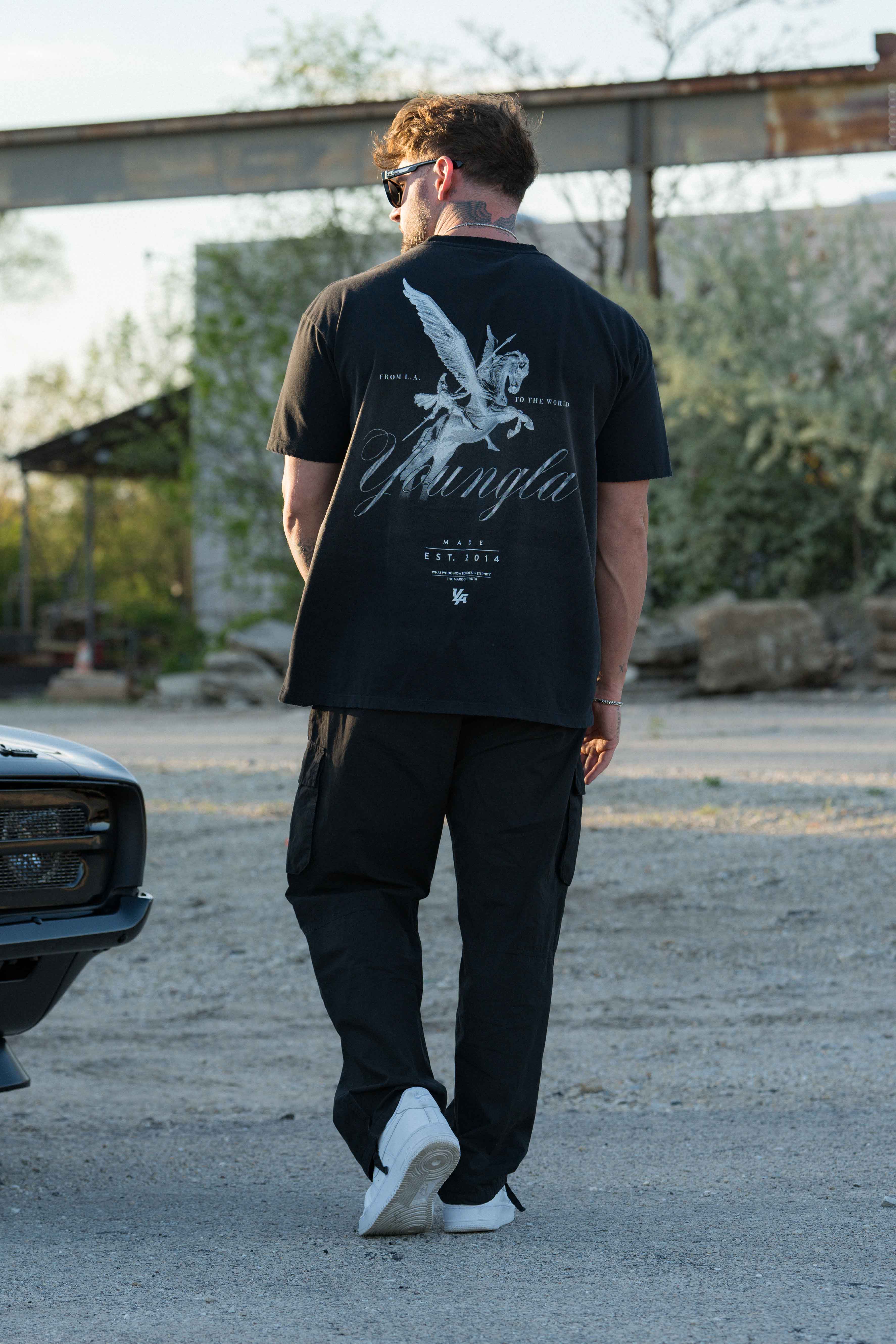 Back view displaying the striking Spartan warrior graphic.