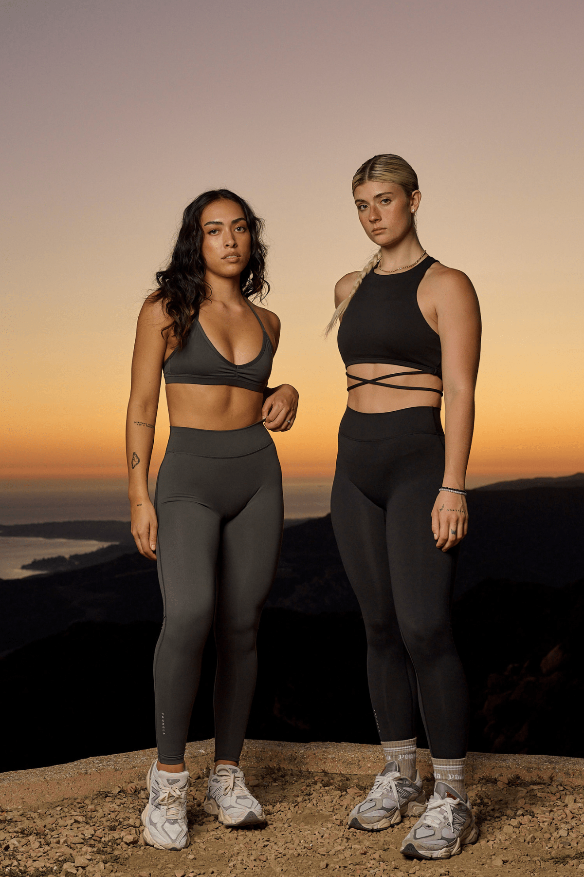 Close-up of waistband and breathable fabric texture on workout leggings