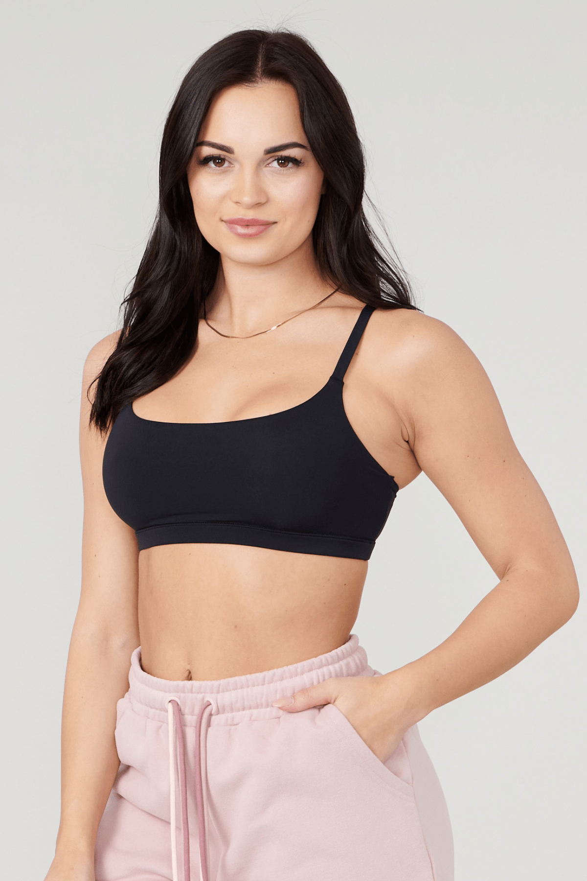 Close-up of the W601 bras adjustable straps and breathable fabric