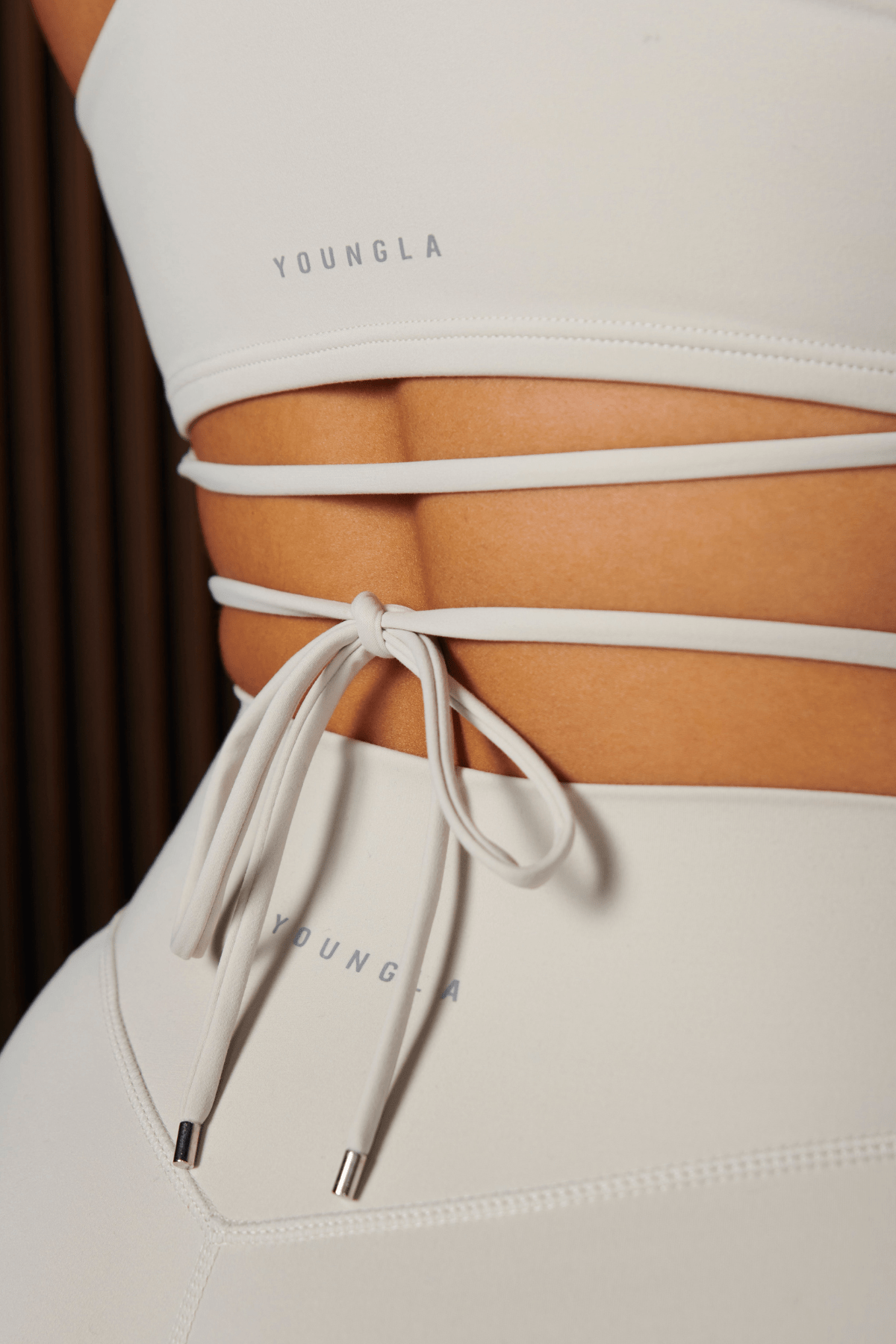 Urban Wrap Bra styled with denim shorts for casual outings.