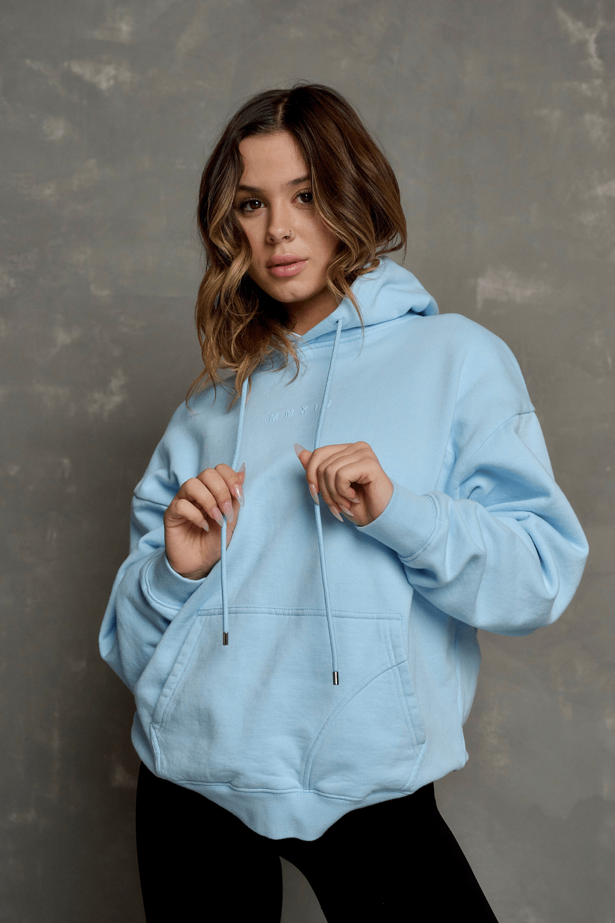 Back detail showing tonal logo on comfortable hoodies
