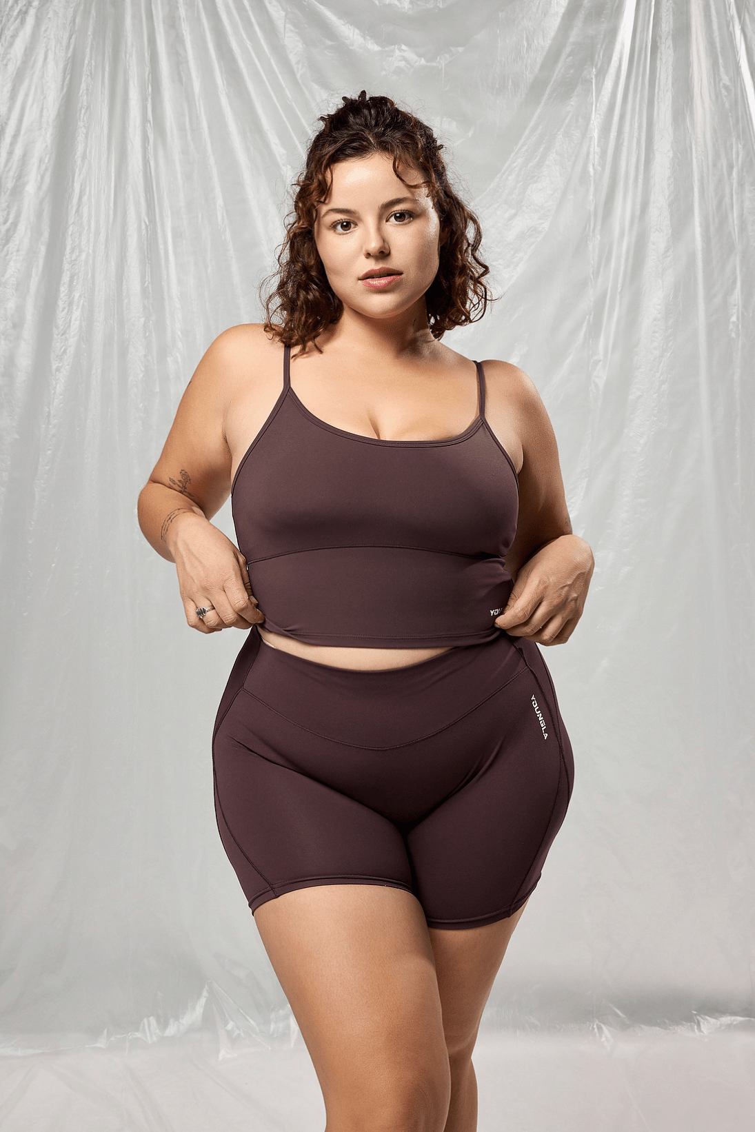 Front view of the Sculpted Support Fitness Tank for Women in action during a workout.