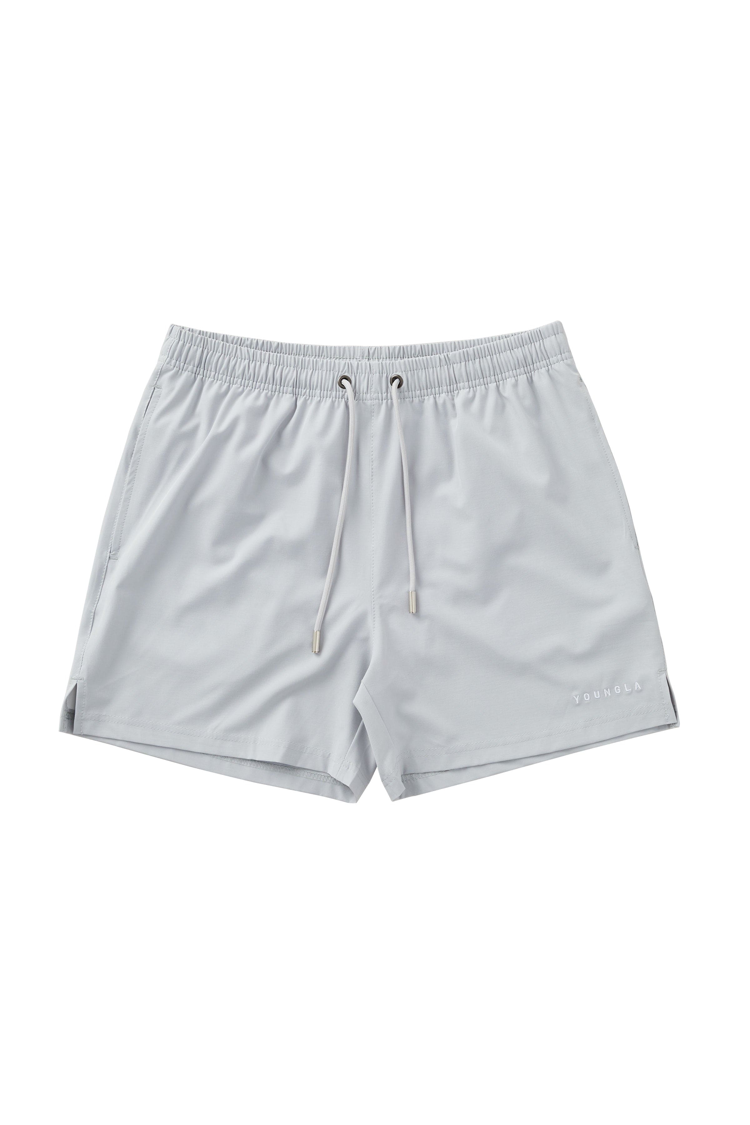 Mens swim shorts laid flat, showcasing color and design details