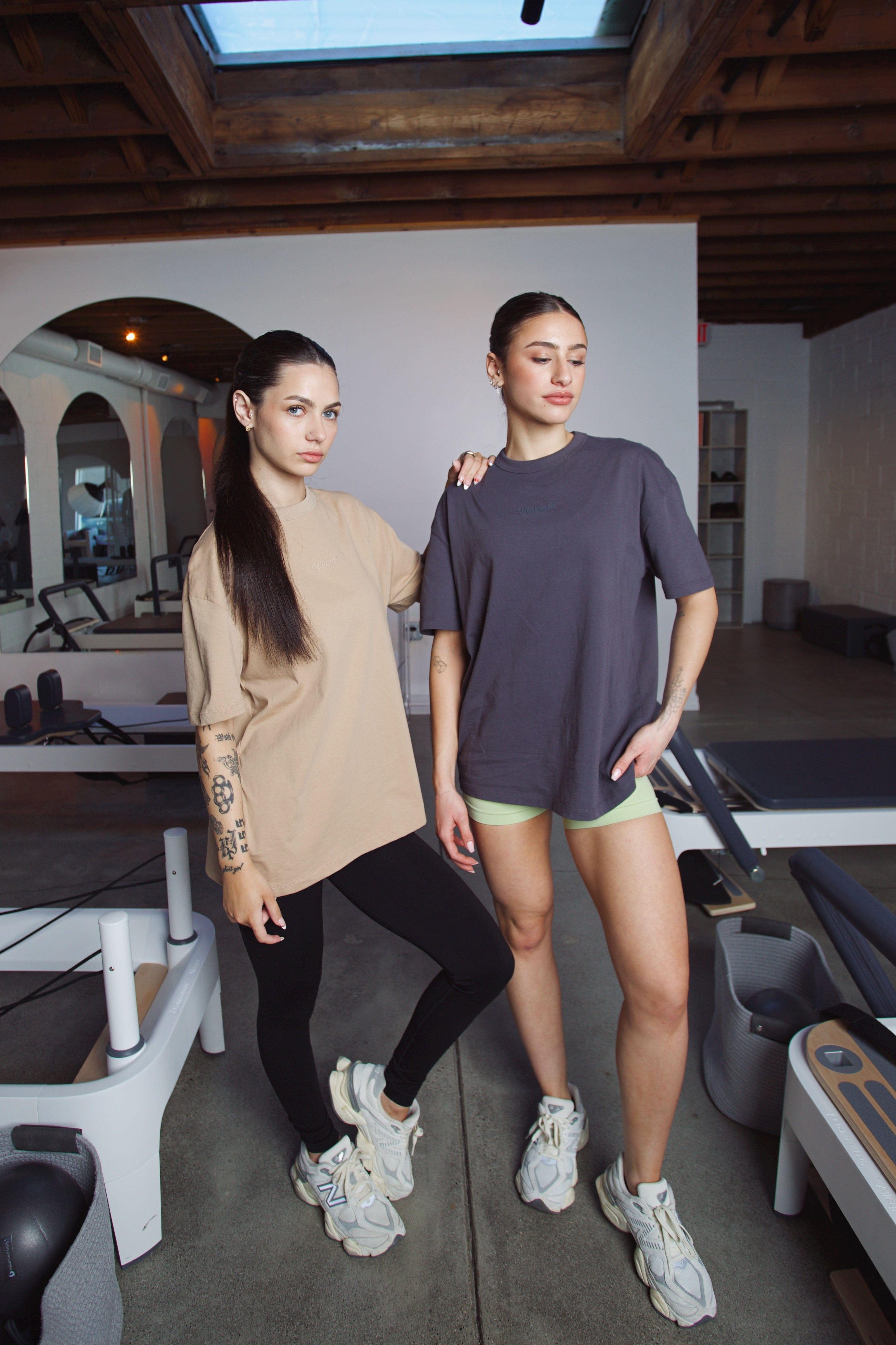 Side angle of the oversized t shirt, highlighting the soft cotton material.