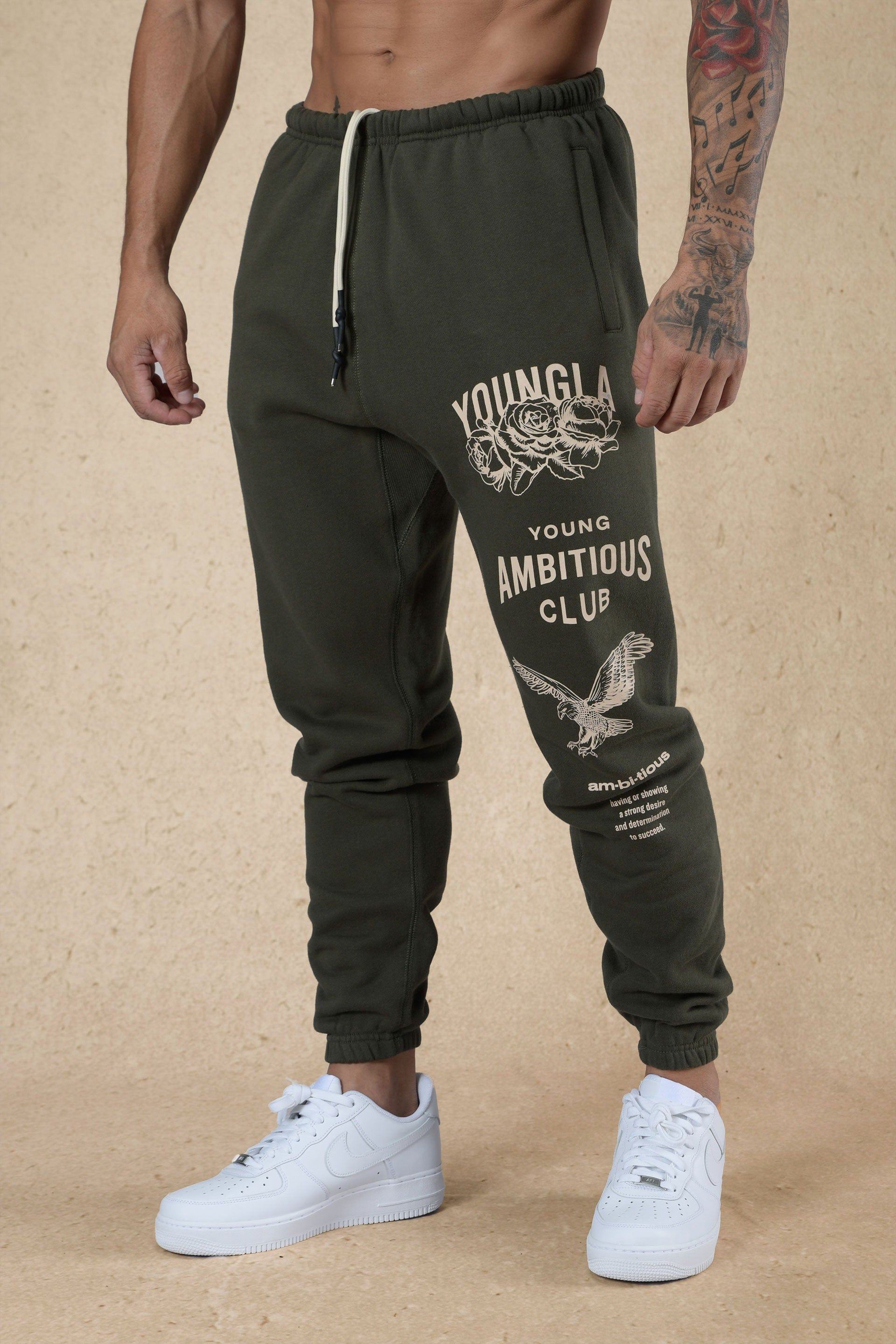 Close-up of lululemon joggers alternative showing fleece texture and branding