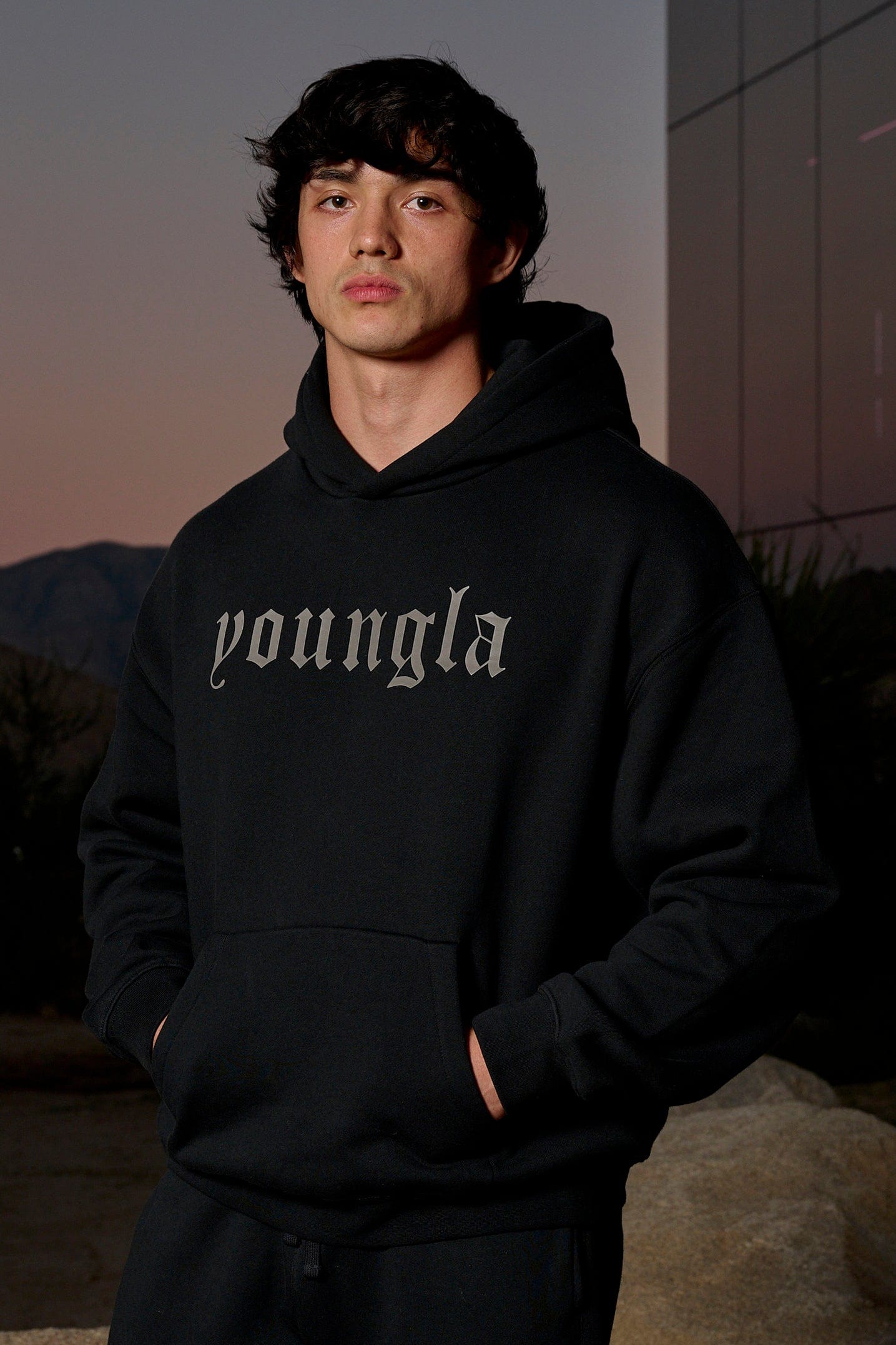 Man wearing a soft hoodie for men, showcasing relaxed fit and style.
