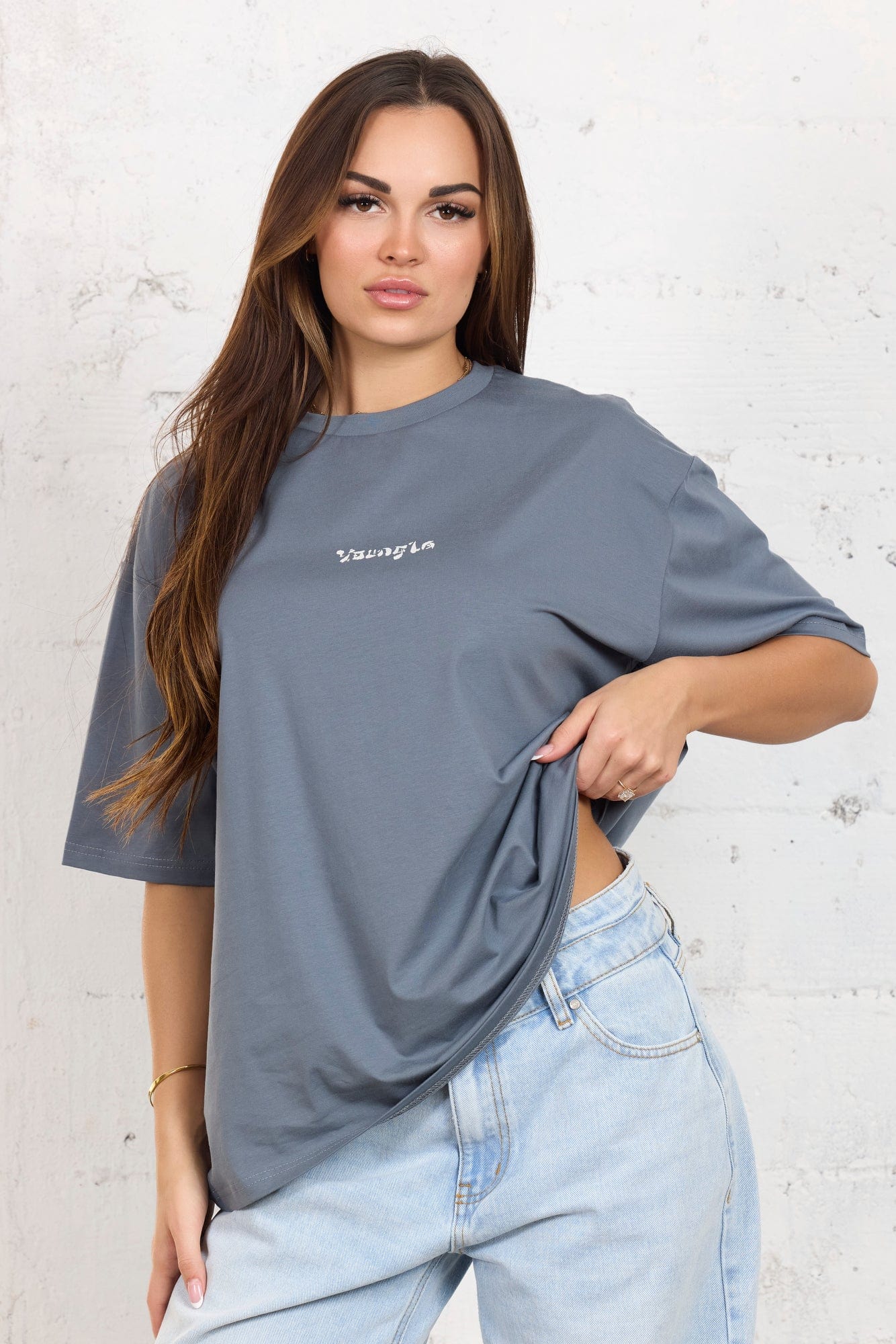 Front view of the oversized t shirt for men, showcasing its relaxed fit.