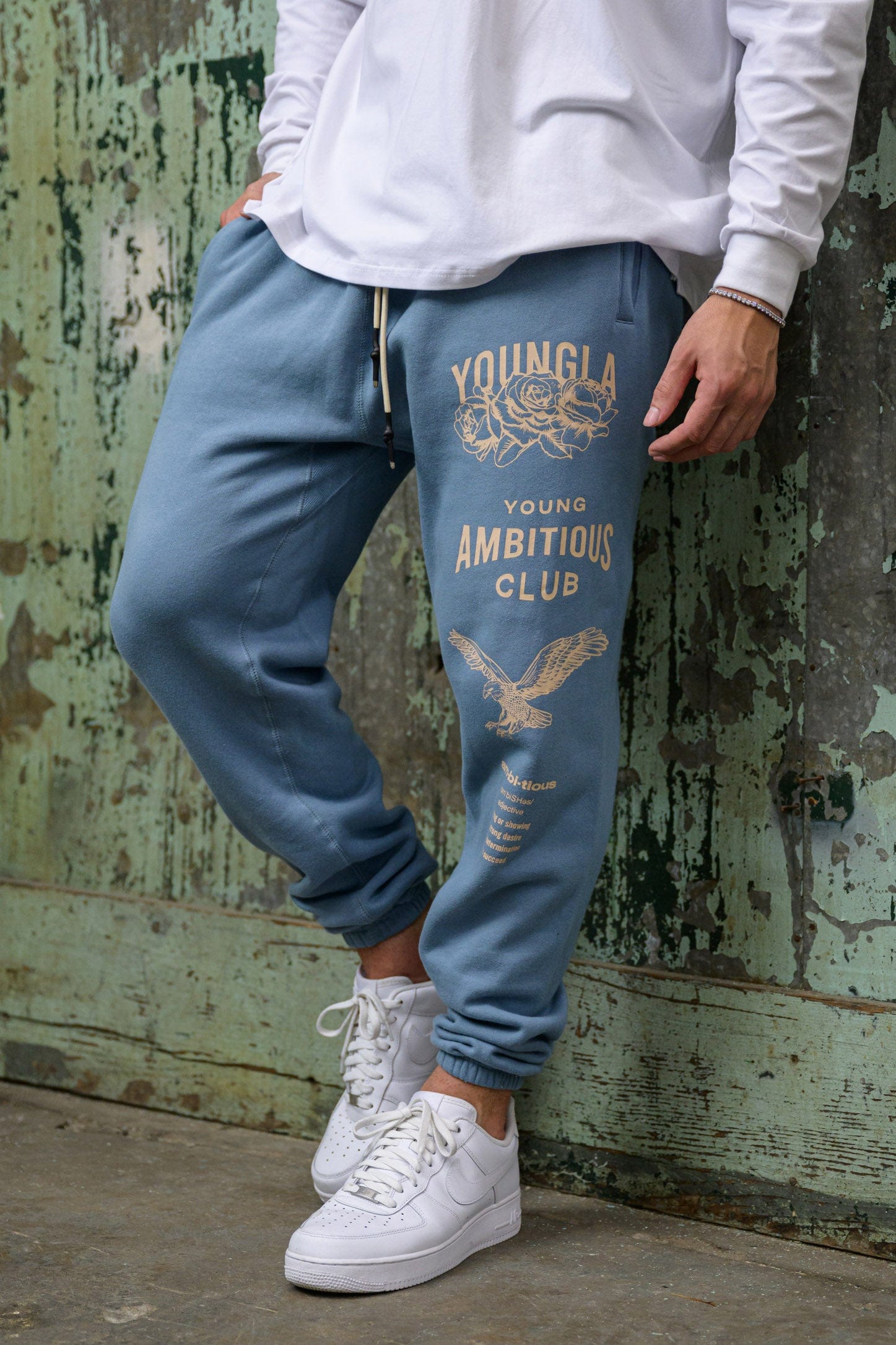 Close-up of lululemon joggers alternative showing fleece texture and branding