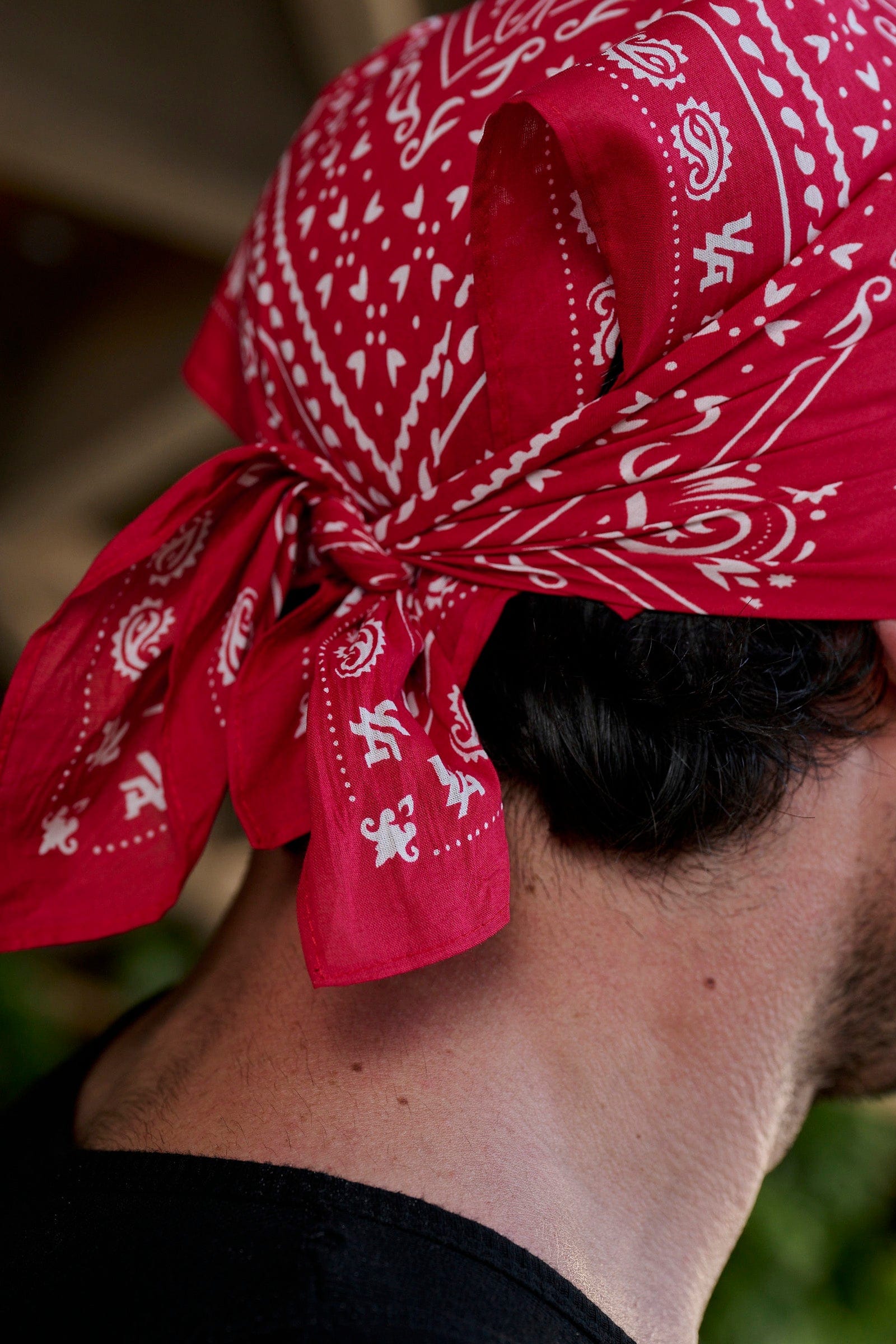 Cotton bandanas styled as headbands for casual wear