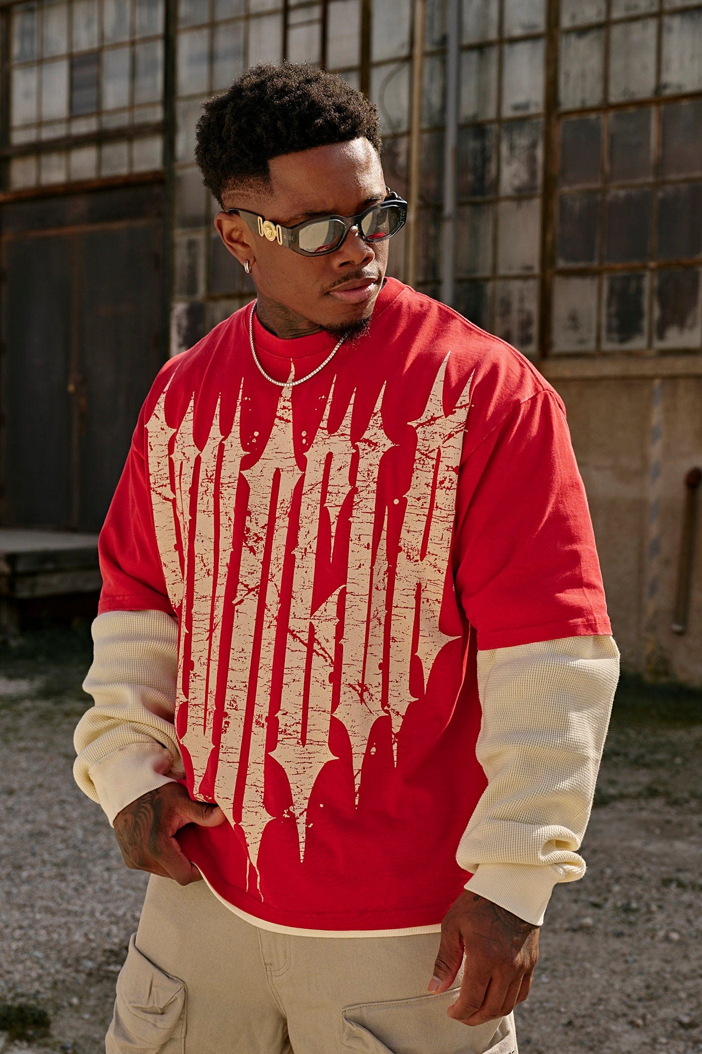 Back view showing the drape of the cotton oversized t shirt