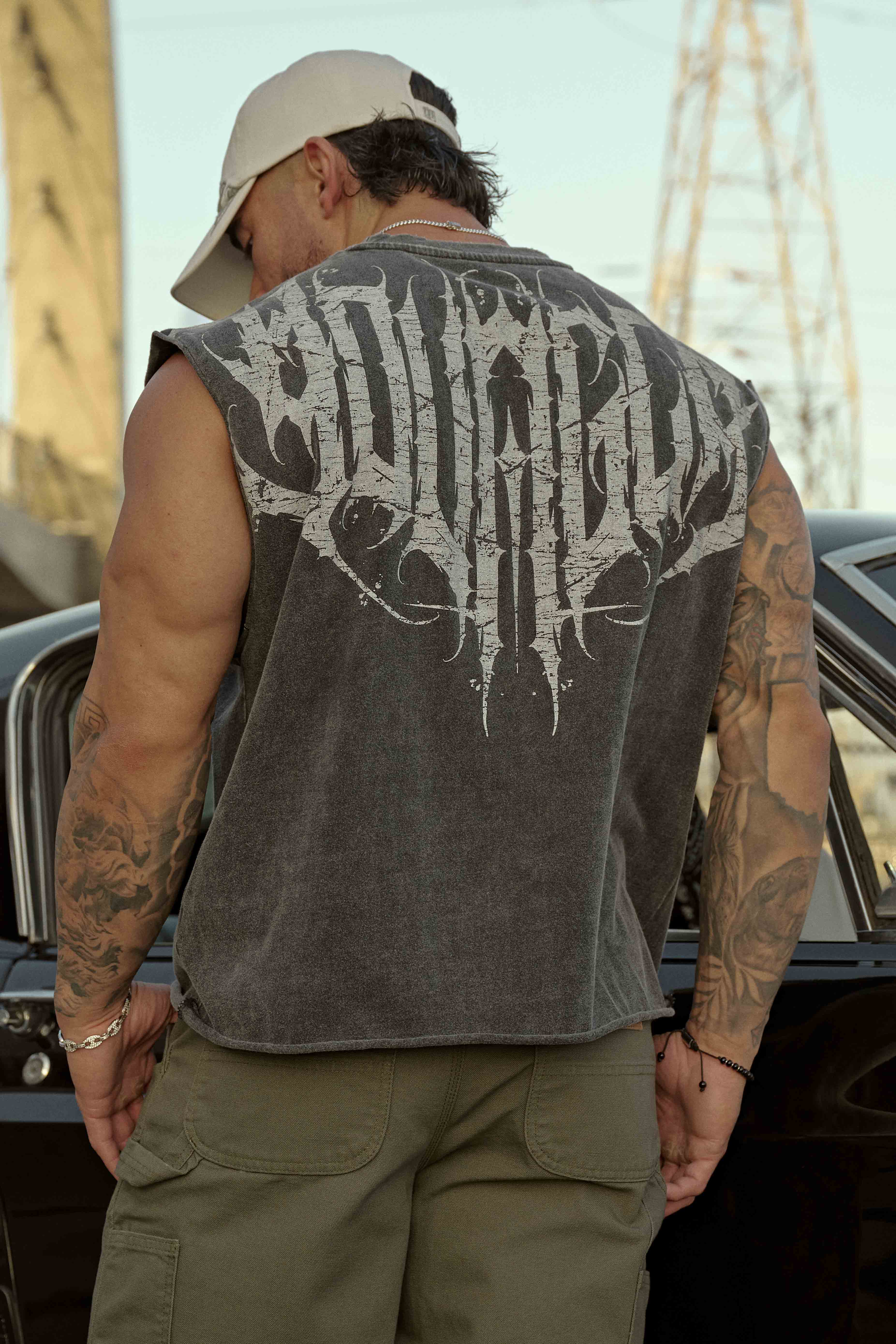 Front view of the Anarchy Edge Crop Tank Top in action during a workout.
