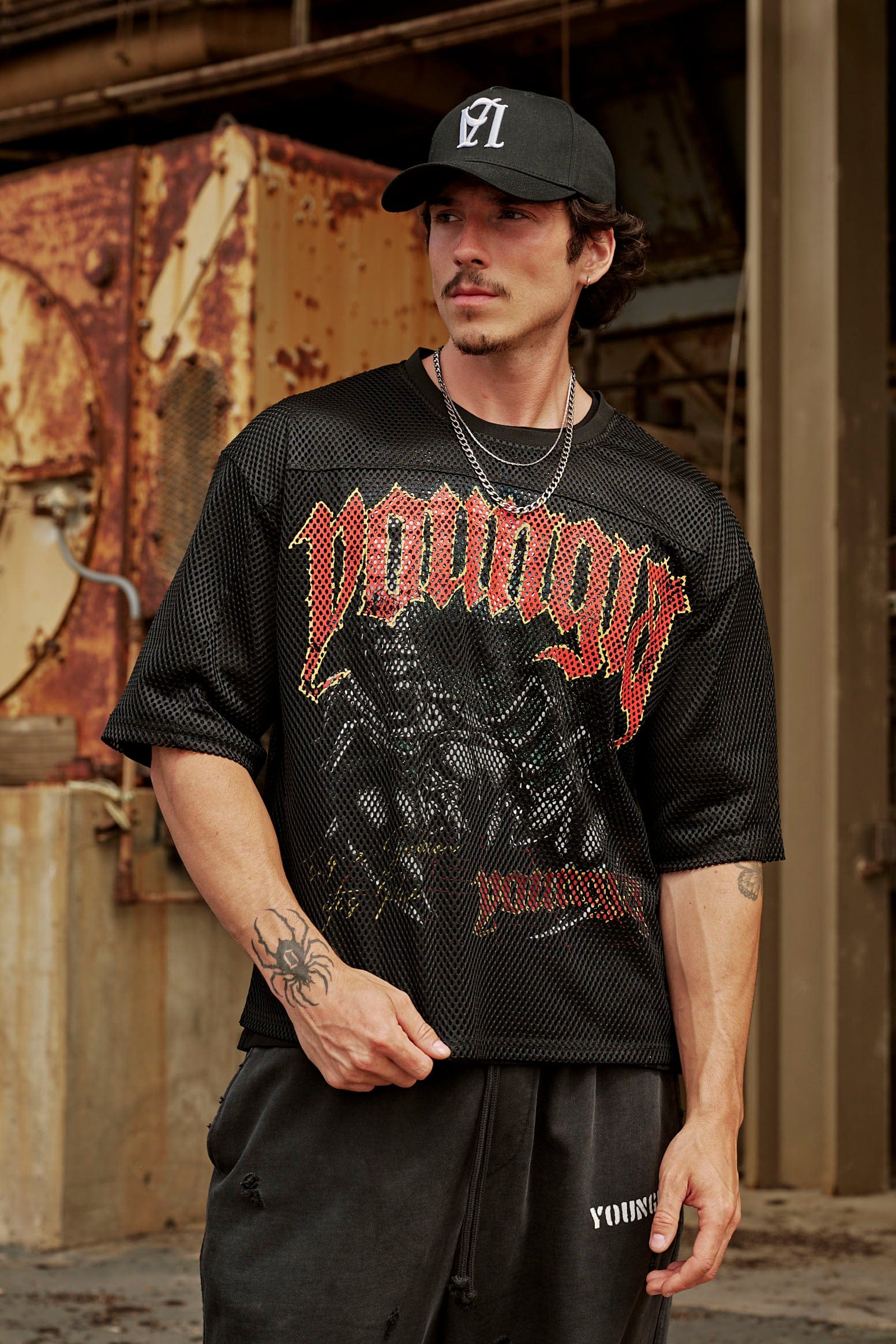 Close-up of the scorpion graphic on the tee layer of the set
