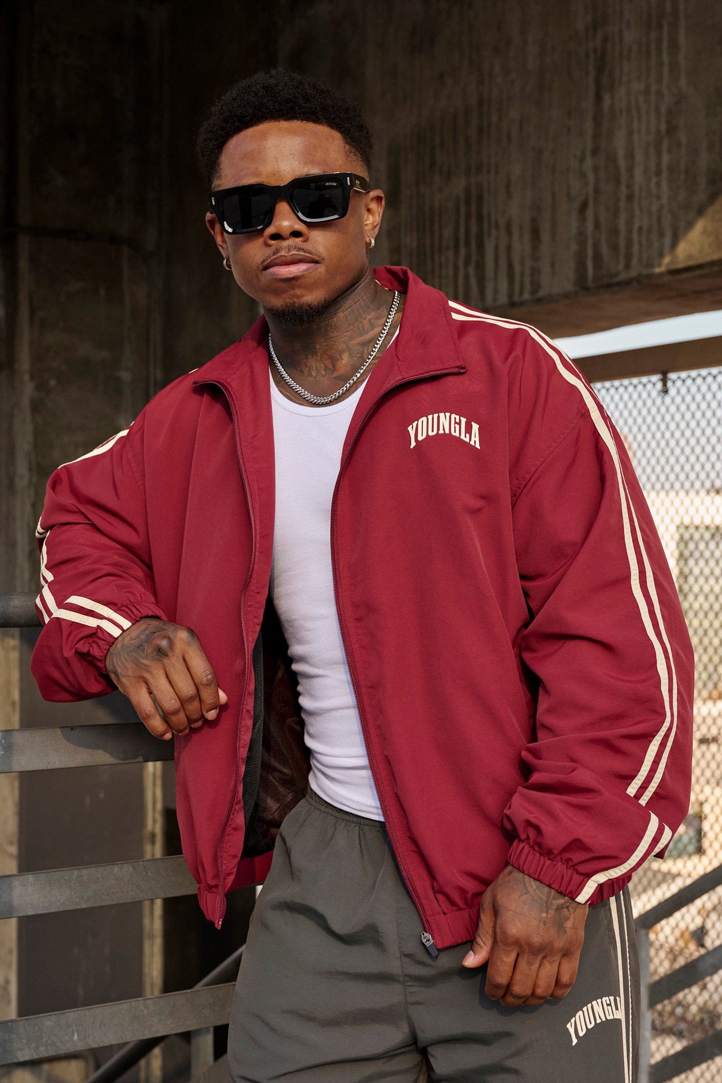 Model wearing the lululemon zip up jacket during a workout session.