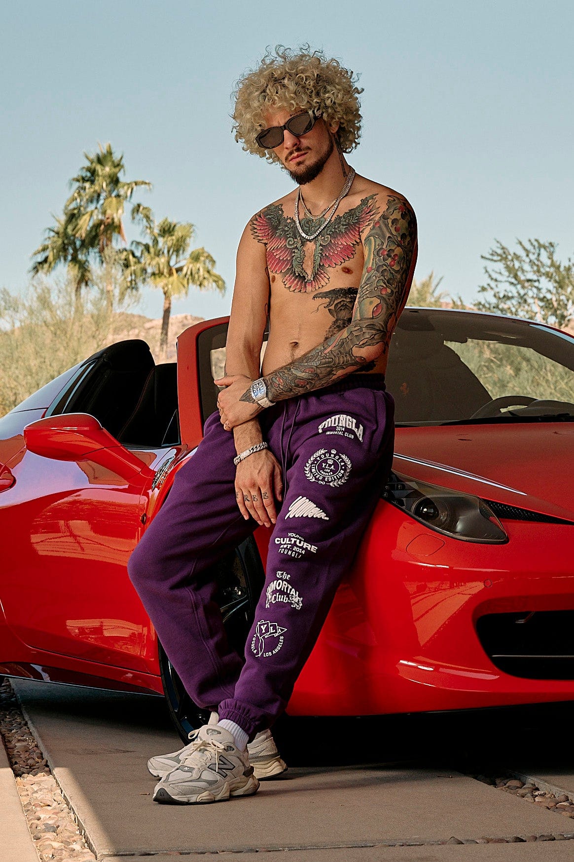 Model wearing relaxed-fit joggers for women, casual streetwear look