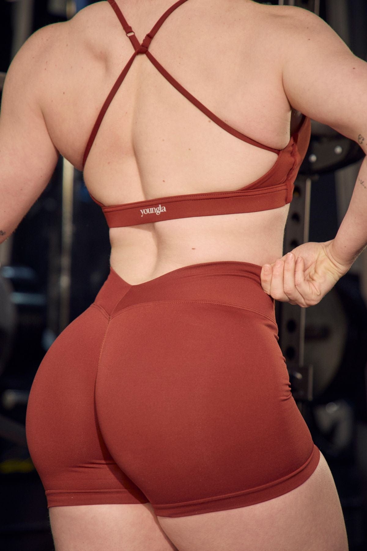 Close-up of the fabric texture of SculptLift seamless shorts.