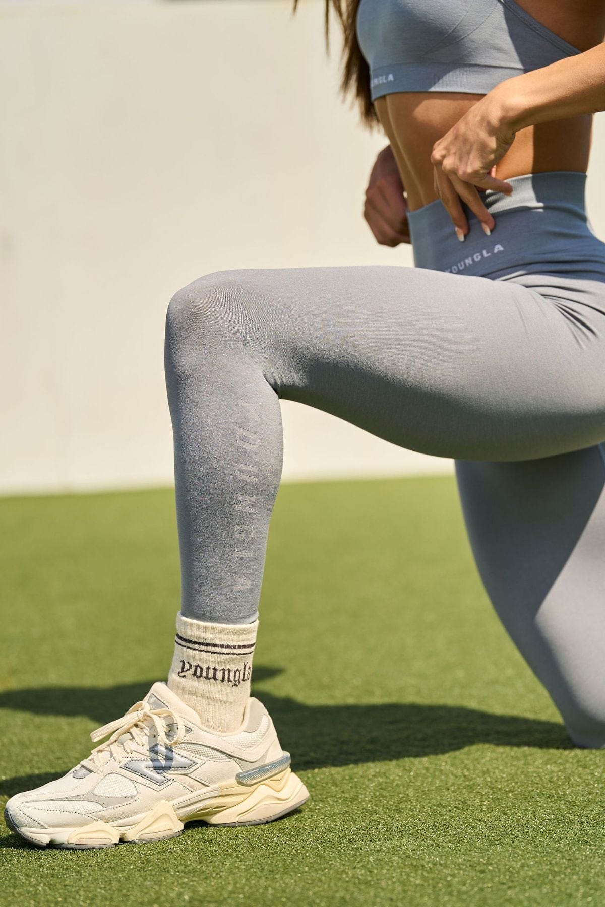 Front view of Core seamless scrunch leggings for women, showcasing the sleek design.