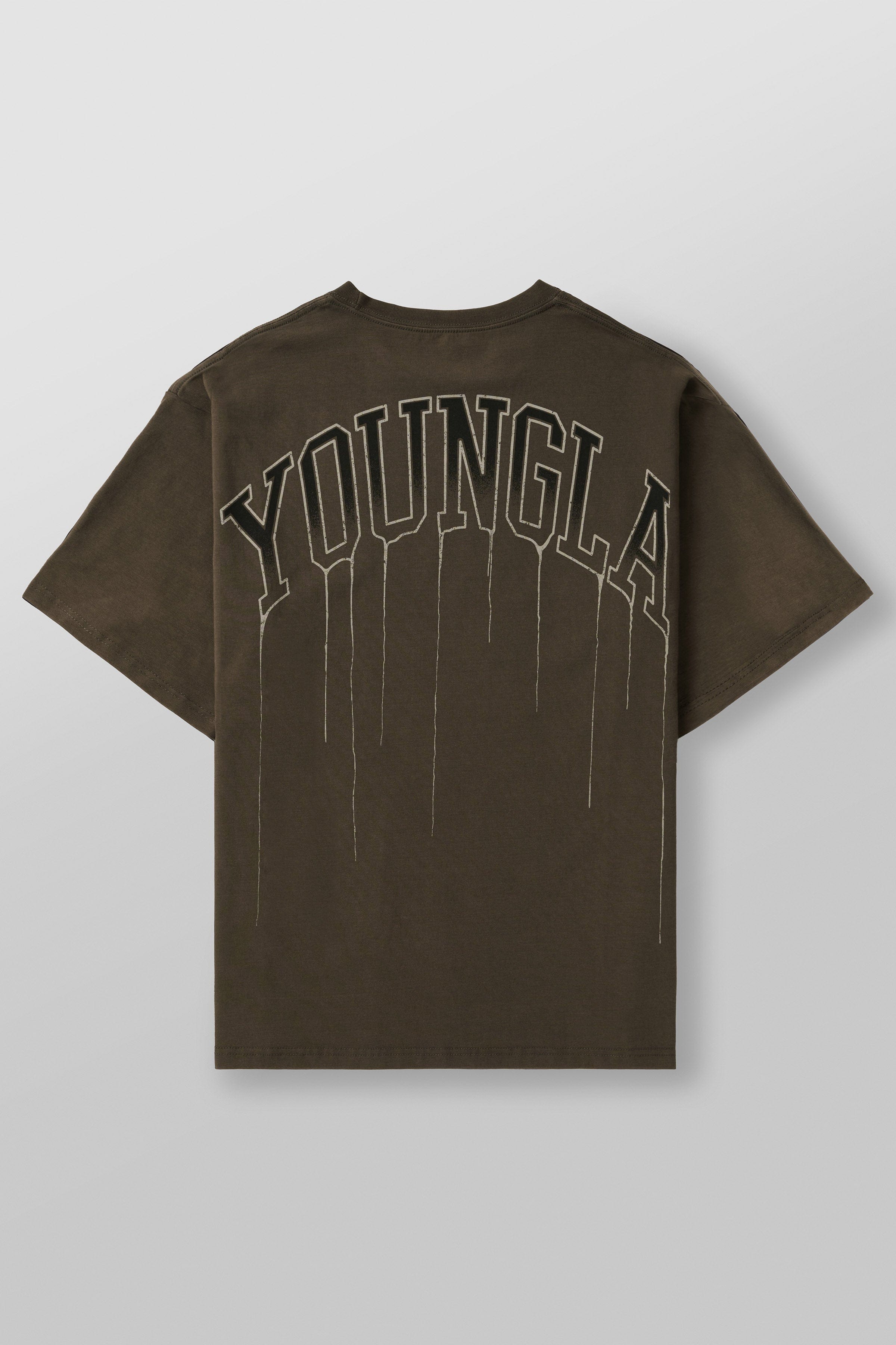 Street-style shot of heavy cotton t shirts paired with jeans in downtown LA