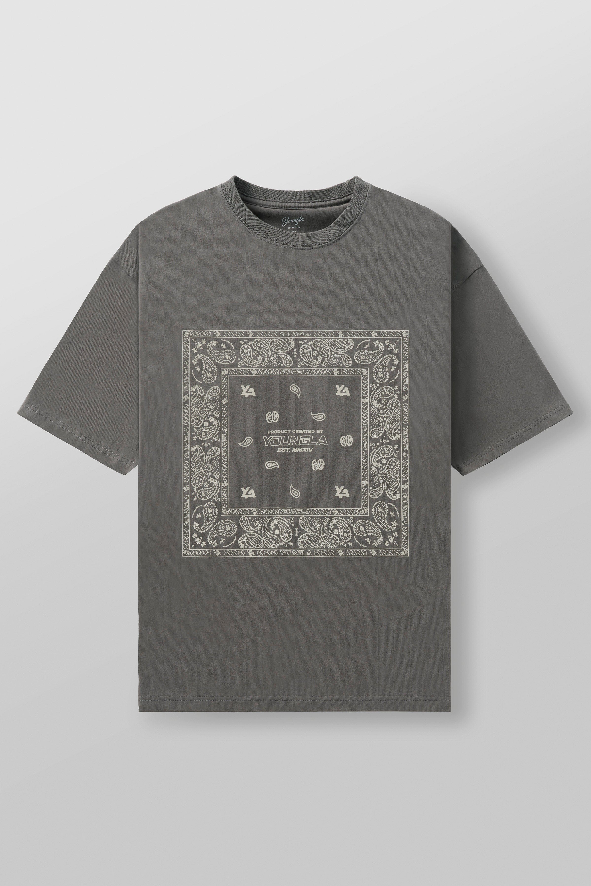 Front view of the rockstar bandana oversized t-shirt for men.