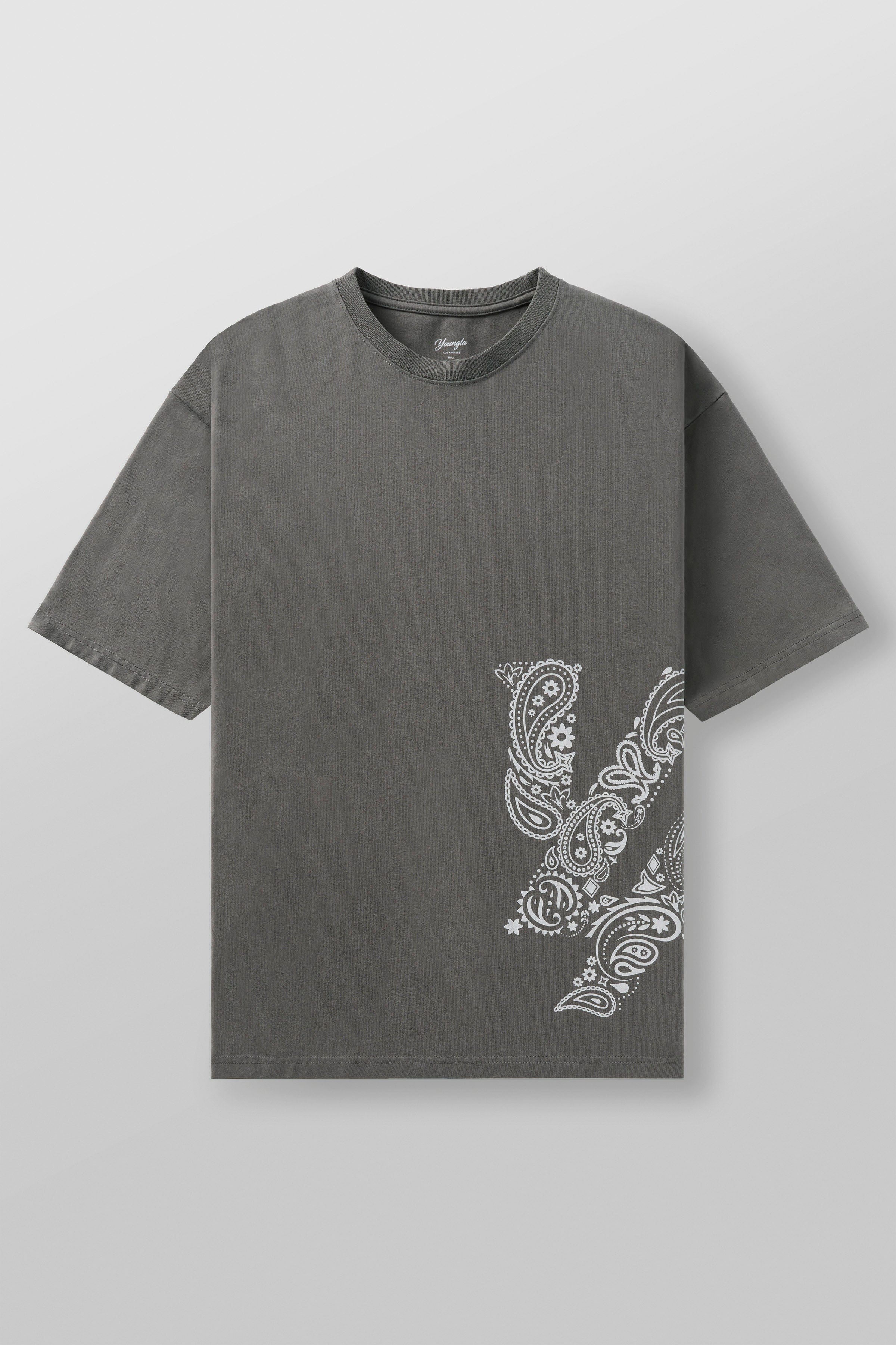 Front view of the rockstar bandana oversized t-shirt for men.