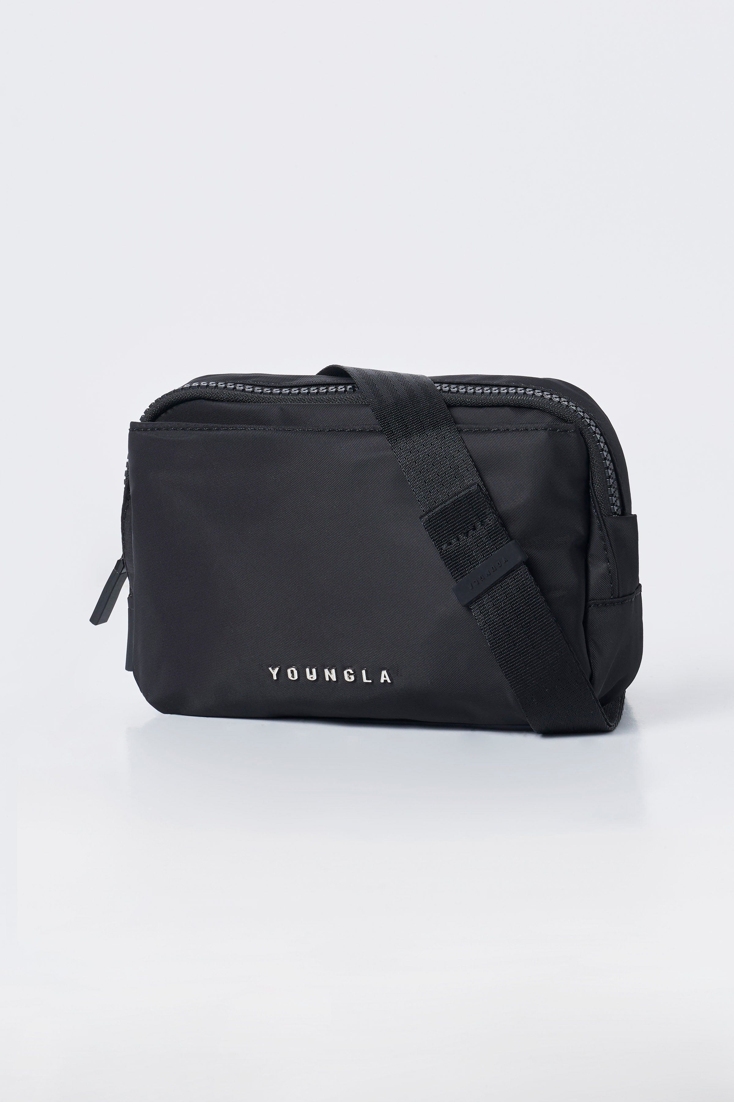 Front view of the essential nylon fanny pack with adjustable strap