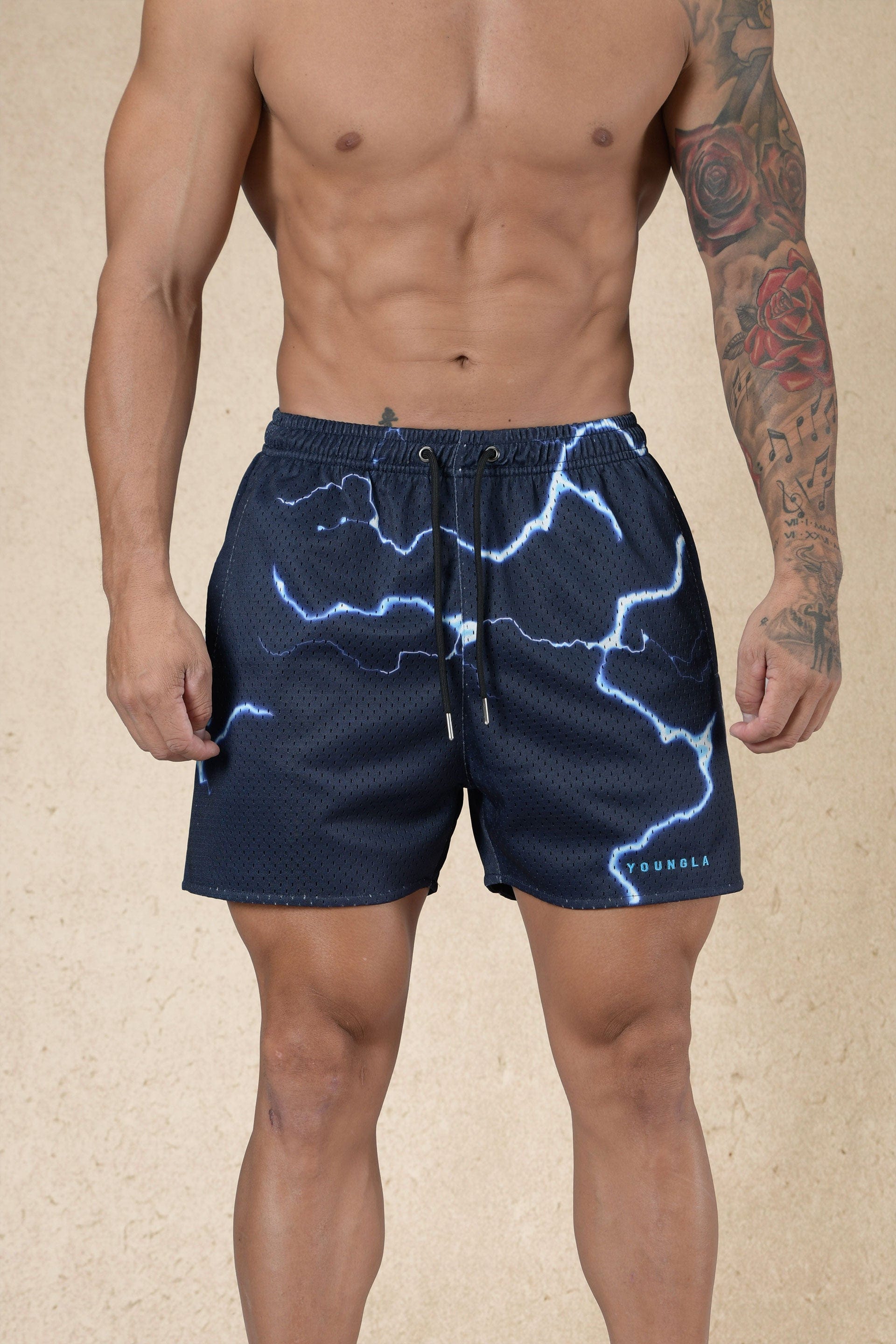 Men's breathable mesh shorts with stylish prints, ideal for house parties