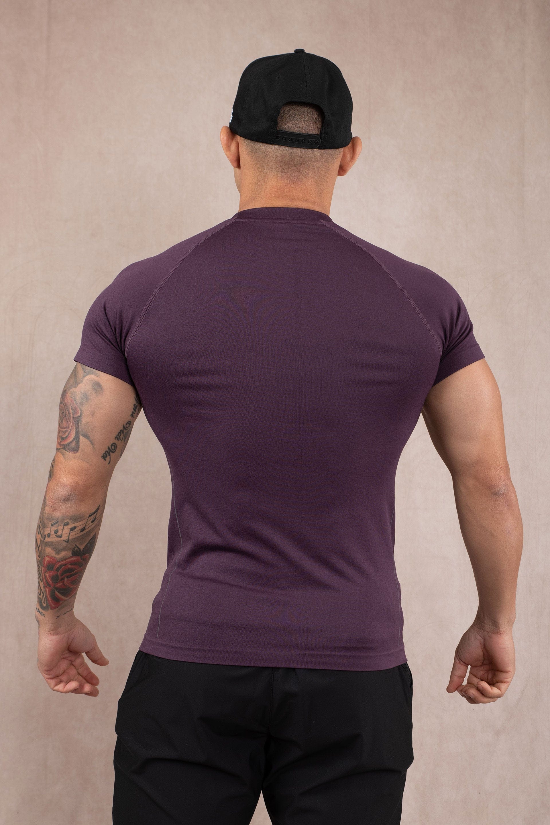 Close-up of the jacquard pattern on the Heroic Fit Compression Tee, emphasizing its stylish design.